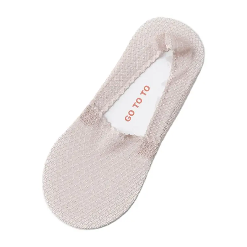 

Women Low Cut No Show Lace Thin Boat Socks Non-Slip Silicone Invisible Hosiery