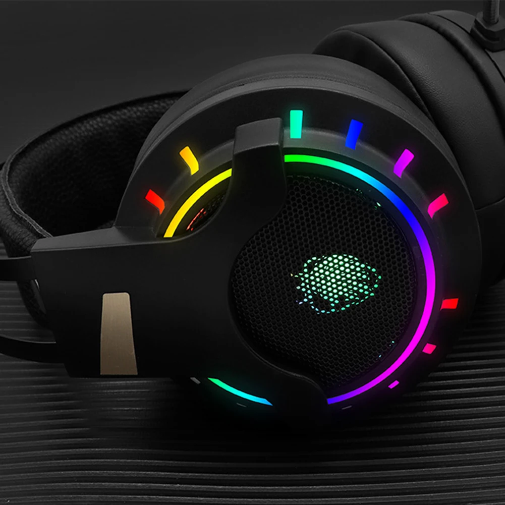K3 USB Проводные Игровые наушники для ПК 7 1 каналов стерео бас RGB гарнитура с