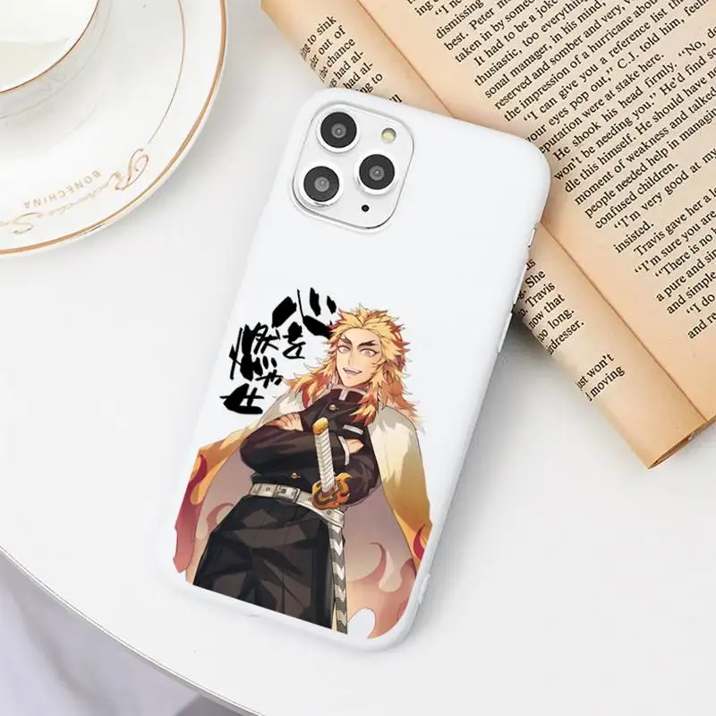

Demon Slayer anime Kyojuro Rengoku Phone Case Candy Color for iPhone 6 7 8 11 12 s mini pro X XS XR MAX Plus