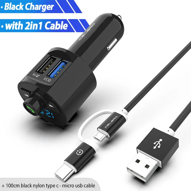 Black Charger Set Bluetooth автомобильное зарядное устройство Handsfree автомобильный MP3 музыкальный плеер fm-передатчик модулятор двойное USB Автомобильное зарядное устройство Быстрая зарядка 3,0 QC 3,0 быстрая - Тип штекера: Black Charger Set