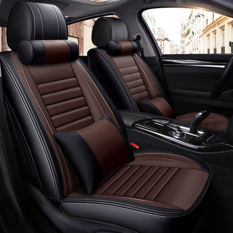 Полностью Покрытые эко-кожаные чехлы для автомобильных сидений из искусственной