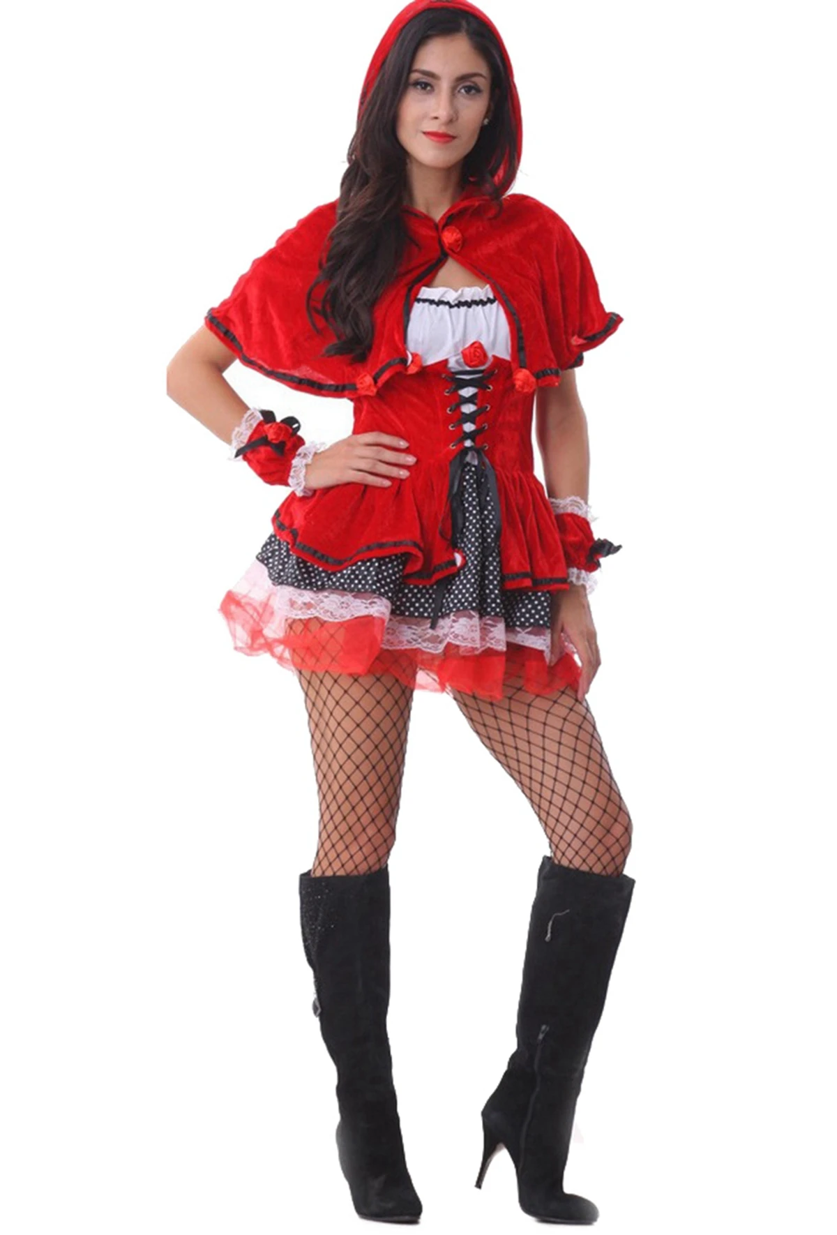 Женские костюмы для зловещие аксессуары Хеллоуина Шокирующая Красная Шапочка