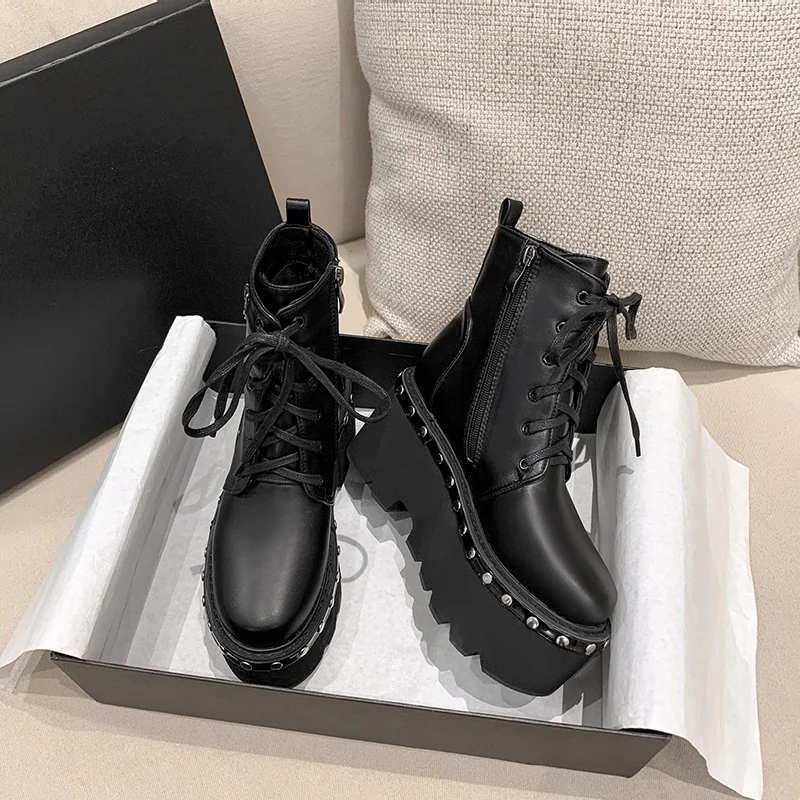 

Плюшевые осенне-зимние женские сапоги с тяжелым дном, размер 40