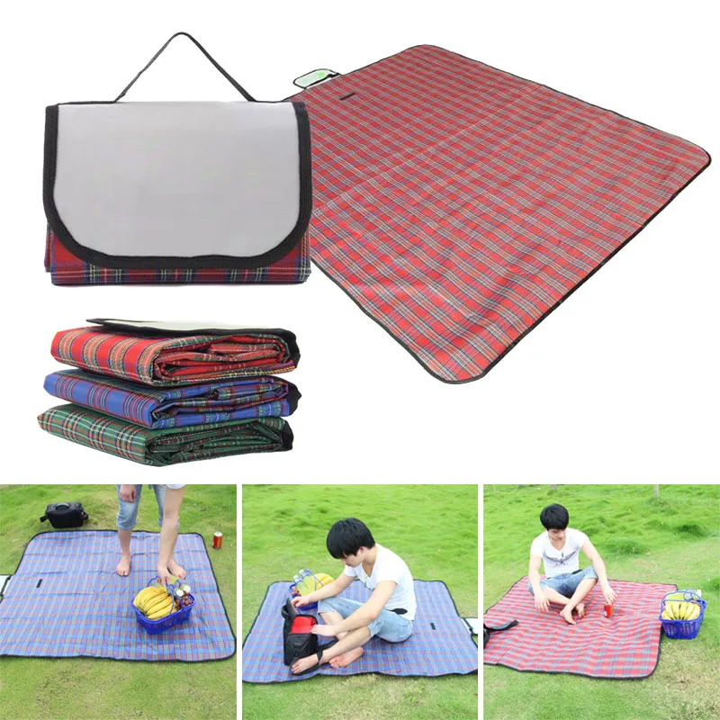

Outdoor Beach Picnic Folding Camping Mat Waterproof Sleeping Camping Moistureproof Plaid Blanket XR-Hot