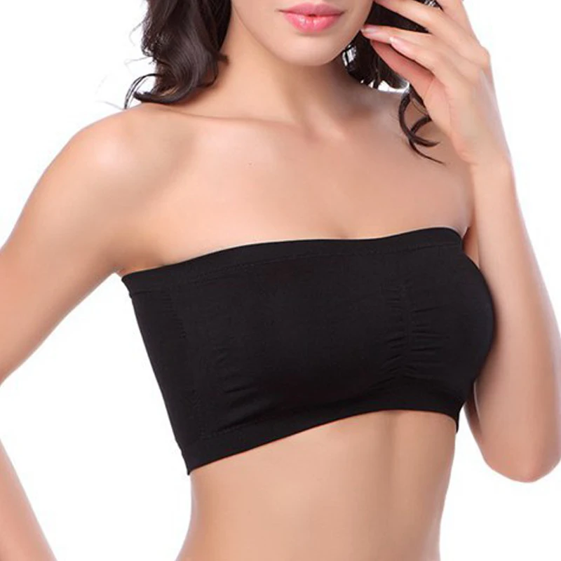 Мягкие бюстгальтеры без бретелей для женщин большие размеры двухслойные