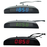car accessories 3 in 1 auto car digital led electronic clock thermometer voltmeter decoration 3 in 1 function clear display