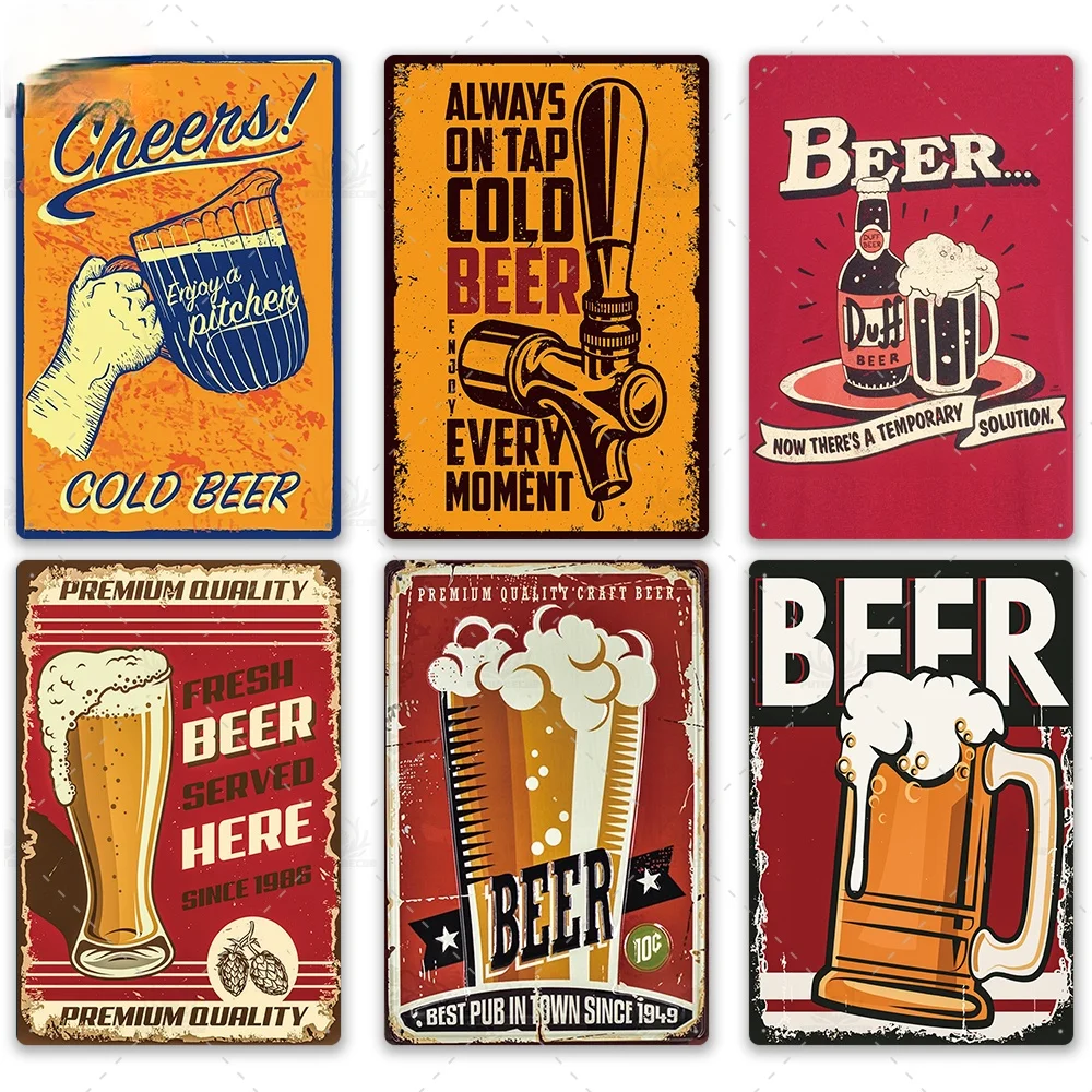 

Beer Metal Tin Sign Funny Metal Poster Plaque Metal Vintage Wall Decor Bar Pub Club Man Cave Decorative Plate
