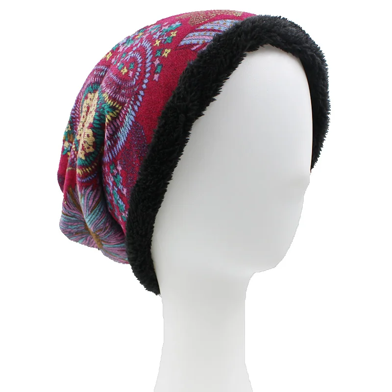 ALTOBEFUN шарф для девочки теплые женские шапочки Skullies модный бренд осень-зима винтажный дизайн Двойные шляпы для женщин BHT058