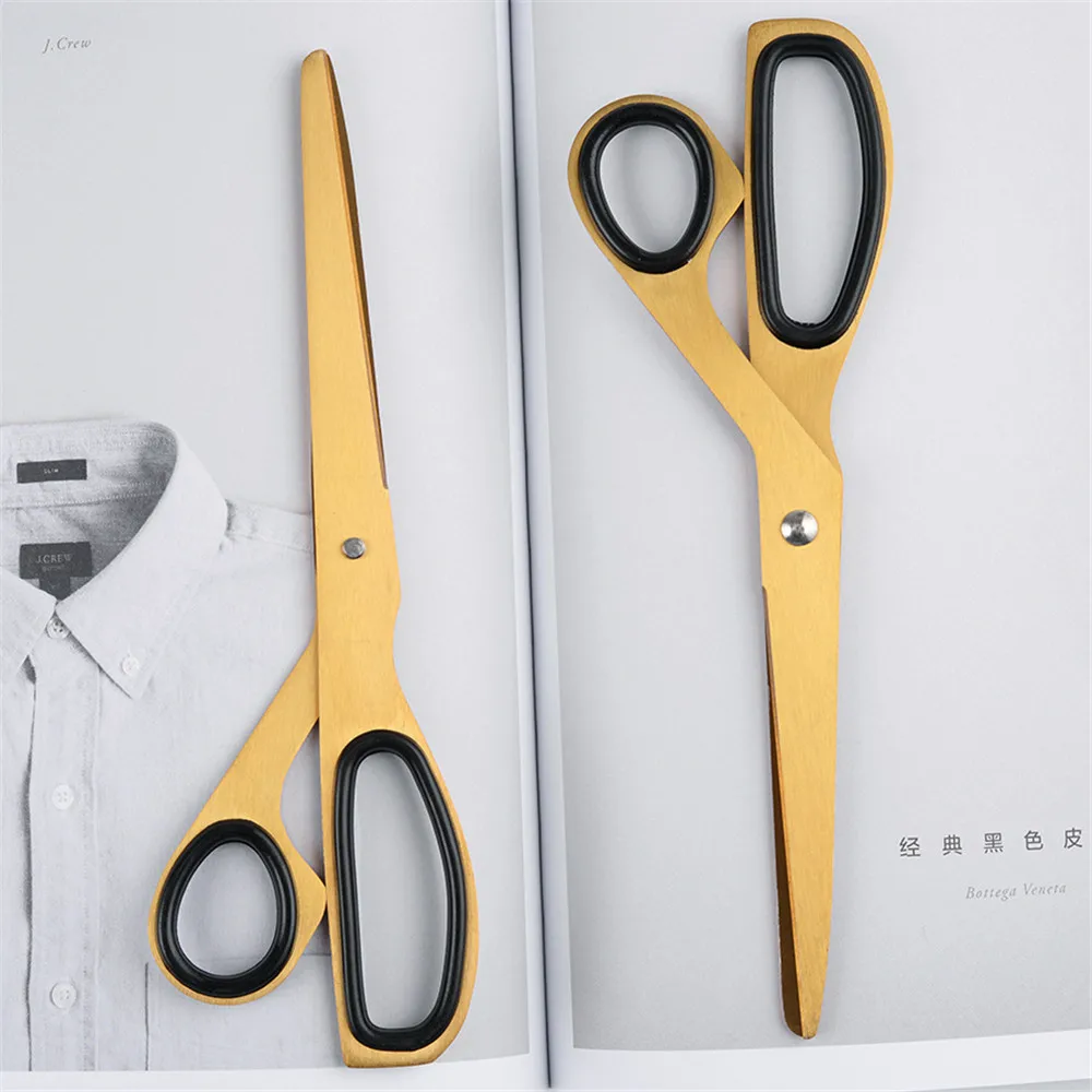 

1pc Golden Scissors Household Cutting Tools Office Ribbon-cutting Scissors Asymmetry Fabric Dressmaking Cutter Tailor Shear