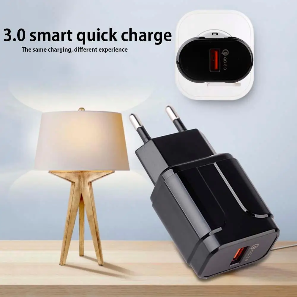 Быстрое зарядное устройство QC 3 0 18 Вт USB дорожное быстрое для iPhone Samsung S10 Xiaomi