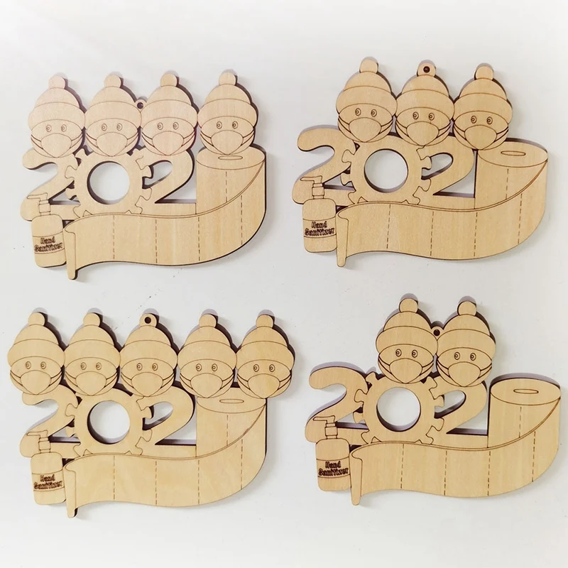 Рождественский деревянный семейный кулон ручной работы Новый DIY креативное имя