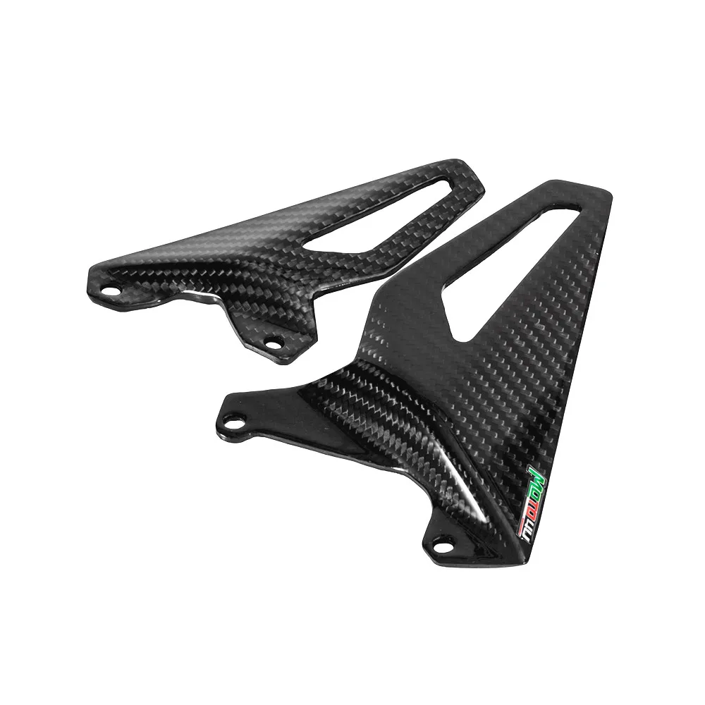 Углеродное волокно мотоциклетная пятка защита Rearset пластина для ног Peg протектор 3K Наложение блеск для Ducati panigale V4 V4S