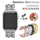 Ремешок из нержавеющей стали для Apple Watch Band 40 мм 44 мм, металлический сменный Браслет для iWatch Series 6 SE 5 4 3 2, 38 мм 42 мм