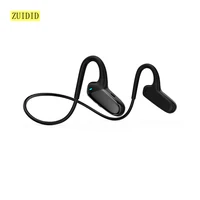 f808 bone conduction wireless bluetooth headphones with mic waterproof comfortable wear open ear hook for driving running