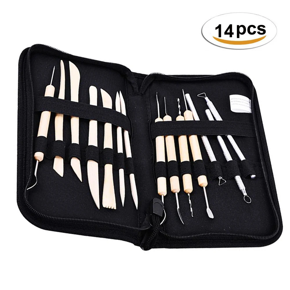 14 штук Керамика глины инструмент Starter Kit лесной сталь для моделирования и резьбы