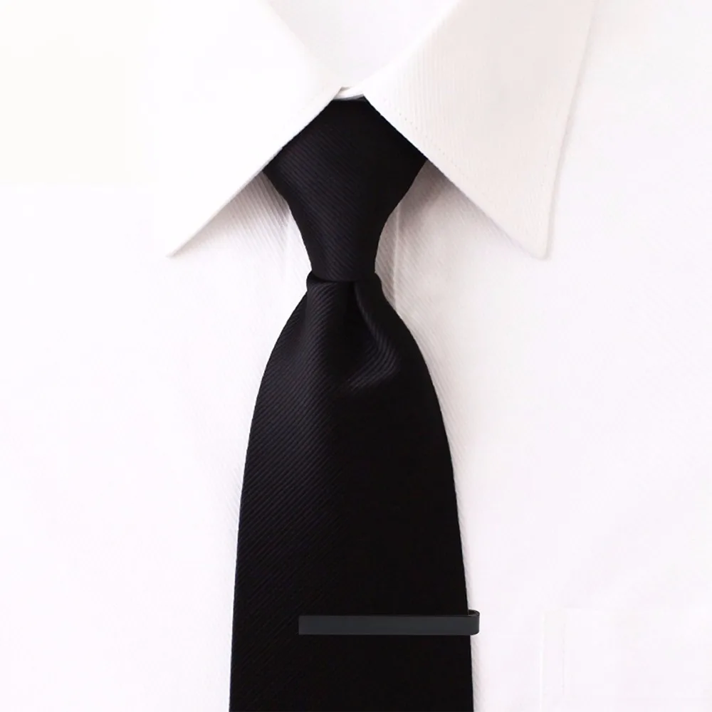 Мужской классический металлический зажим для галстука KBAP черного золотого и