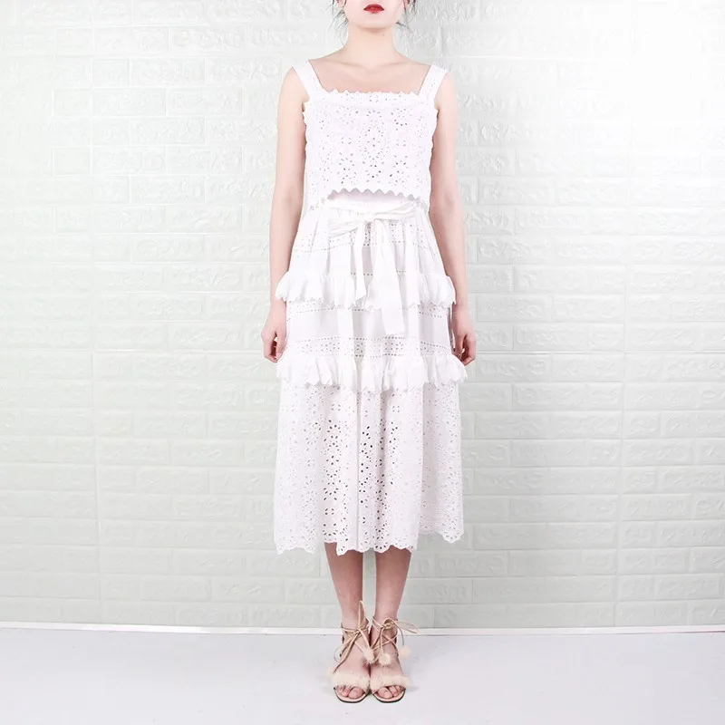 Женское платье с открытыми плечами CHICEVER повседневное кружевное лоскутное миди