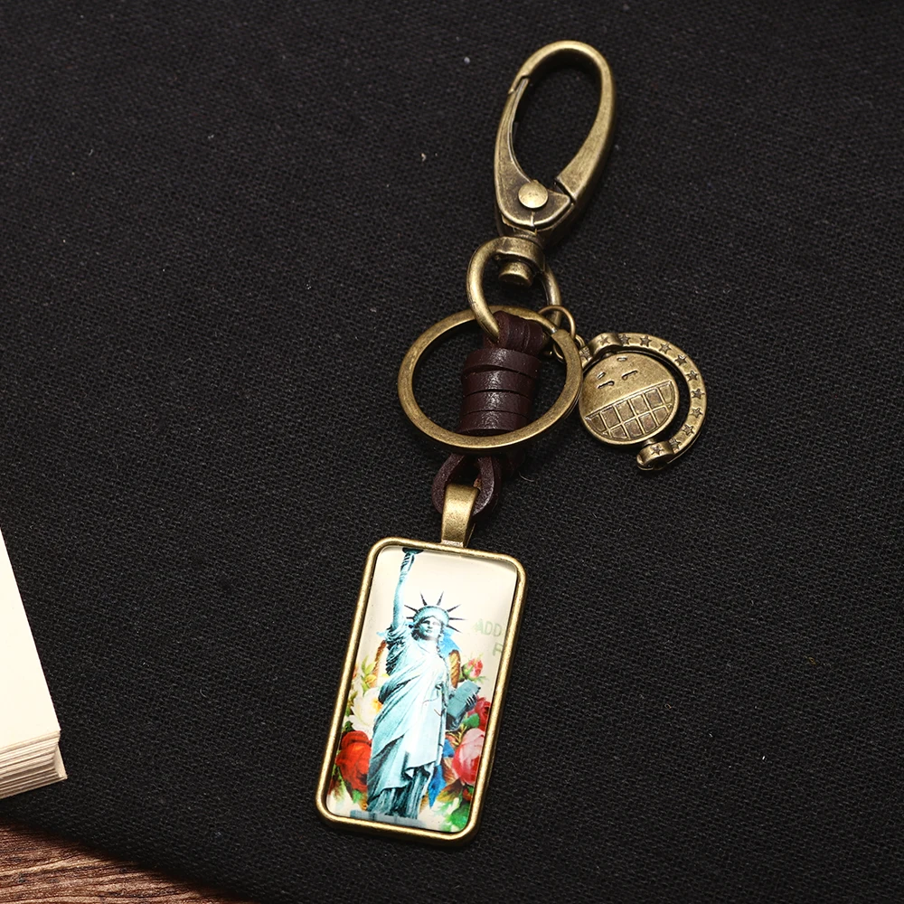 Креативный стеклянный брелок в форме квадрата и статуи Свободы фото чудо с