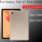 Противоударный Прозрачный чехол для планшета Samsung Galaxy Tab A7 10,4 дюйма, 2020, силиконовый мягкий защитный чехол из ТПУ для SM-T500, SM-T505