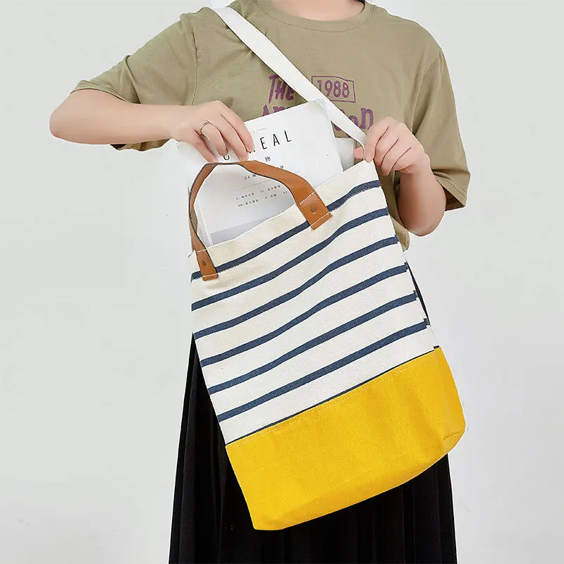 Cotton and Linen Totebag Shopping Bags for Women's Shopper Fashion Shoulder Bag Eco Top Handle Bags Reusable Handbags Storage
