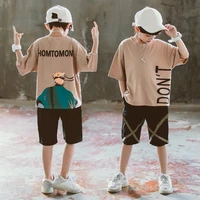 2022 summer unsex boys boys clothes casual outfit loose t shirt shorts pants kids tracksuit teenager 4 5 6 7 8 9 10 12 13 year