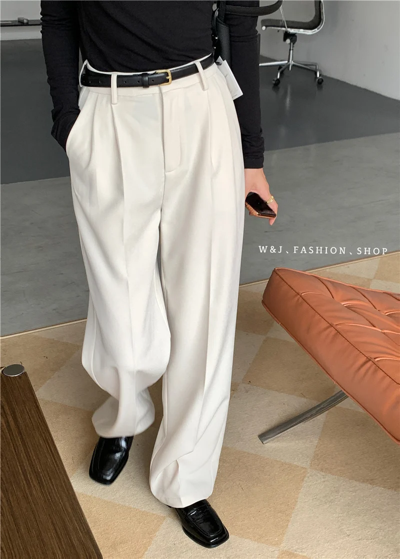 

Wide Leg Straight Suit Pants New High Waist Women's Autumn 2021 Slim Casual Pants Loose Hanging Pants