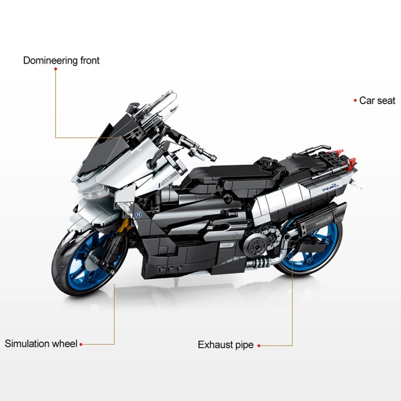 Городской мотоцикл модель автомобиля строительные блоки механический MOC