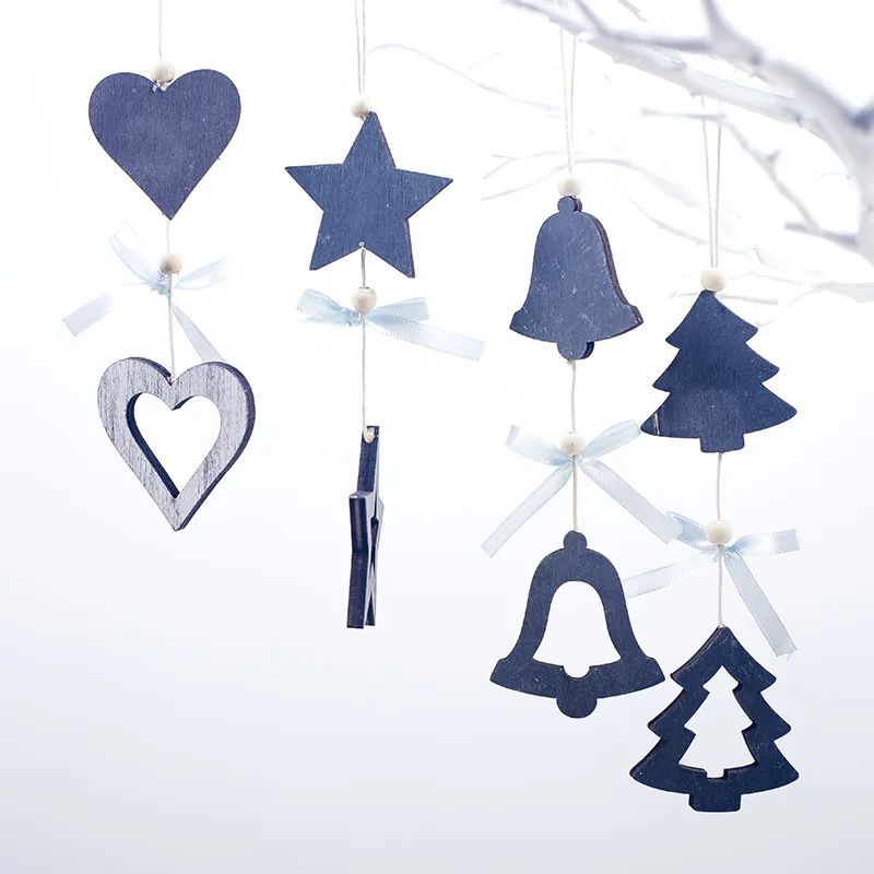Новые рождественские украшения Дерево Деревянный Декор бусины бант кулон