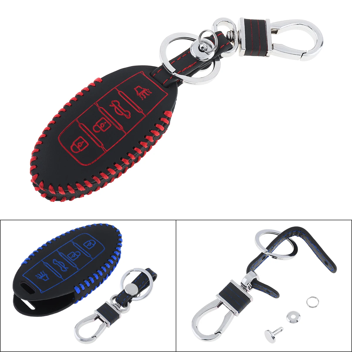 Кожаный держатель для ключей ручной работы с подвесной пряжкой Nissan Tidda Livida X-Trail