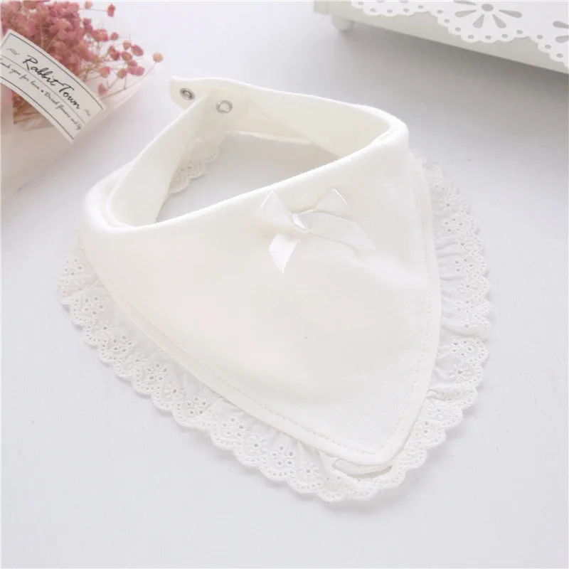 Детские нагрудники для новорожденных кружевные Слюнявчики с бантом девочек