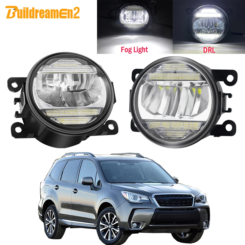 2in1 Car Front Bumper LED Fog Light Assembly DRL Daytime Running Lamp 30W 12V For Subaru Forester 2013 2014 2015 2016 2017 2018