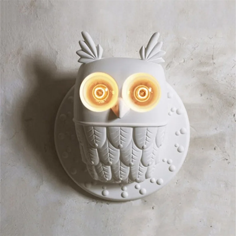 

Wall Lamp Modern Creative Resin Owl Wall Lamp For Livingroom Bedroom Bedside Aisle Porch Light Decorative Lighting Fixtures