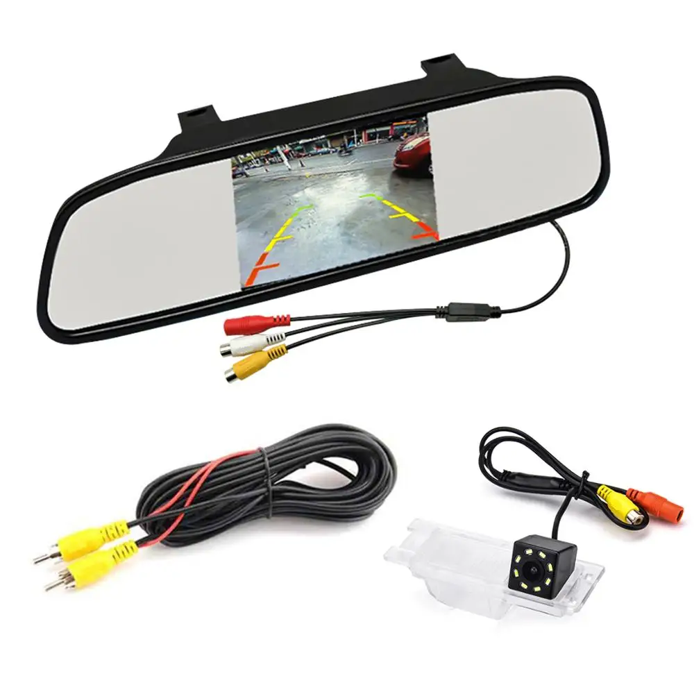 Автомобильный 4 3 дюймовый TFT монитор в зеркале светодиодный с регулируемым углом