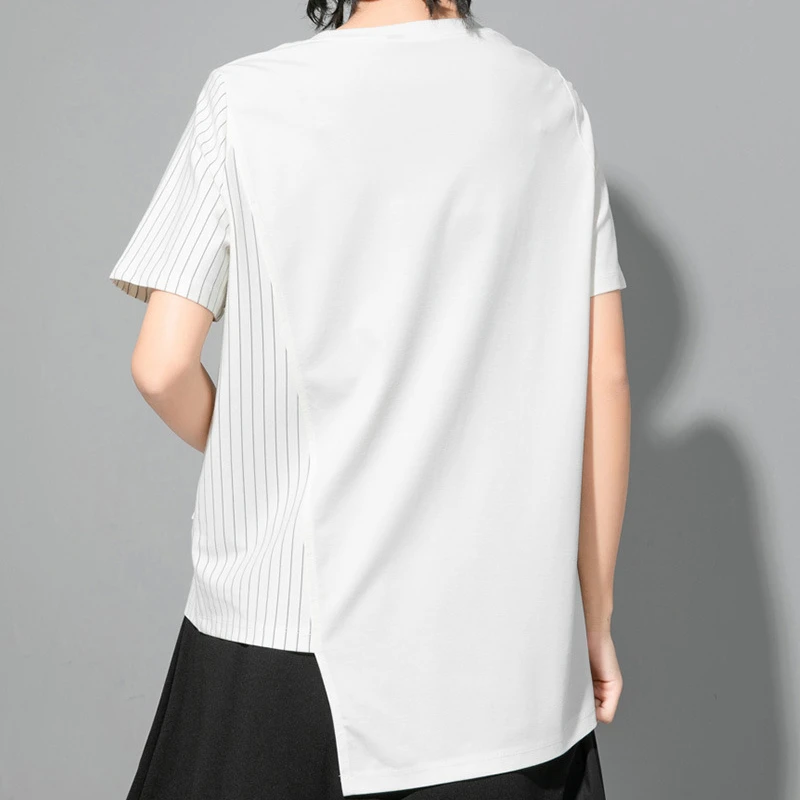 Женская футболка в готическом стиле Max LuLu Повседневная пэчворк с коротким