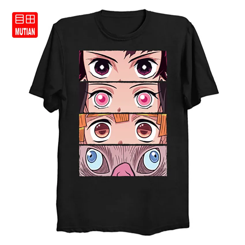 Demon Eyes футболка demon slayer Манга Аниме kimetsu no yaiba tanjiro nezuko zenitsu inosuke|Мужские футболки| |