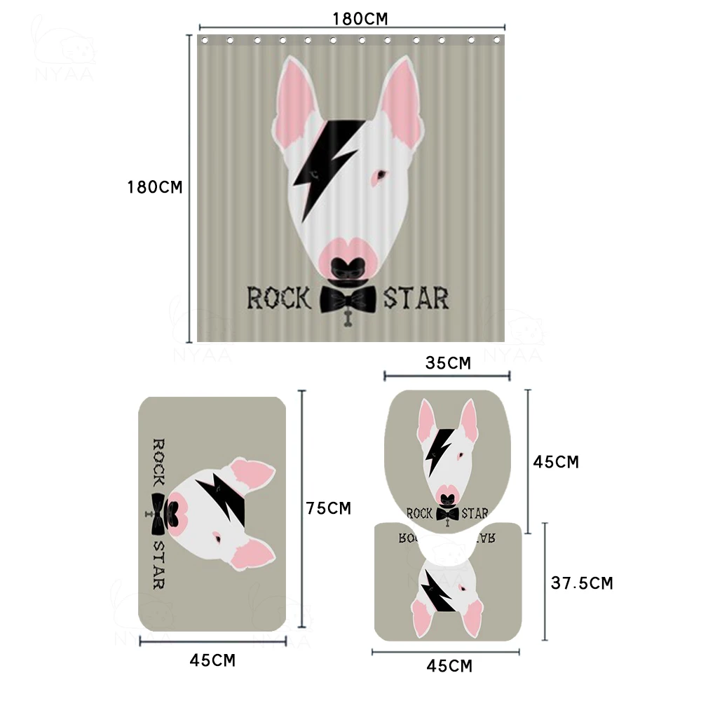 NYAA Dog Rockstar Bullterrier набор для ванной комнаты Забавный портрет животного