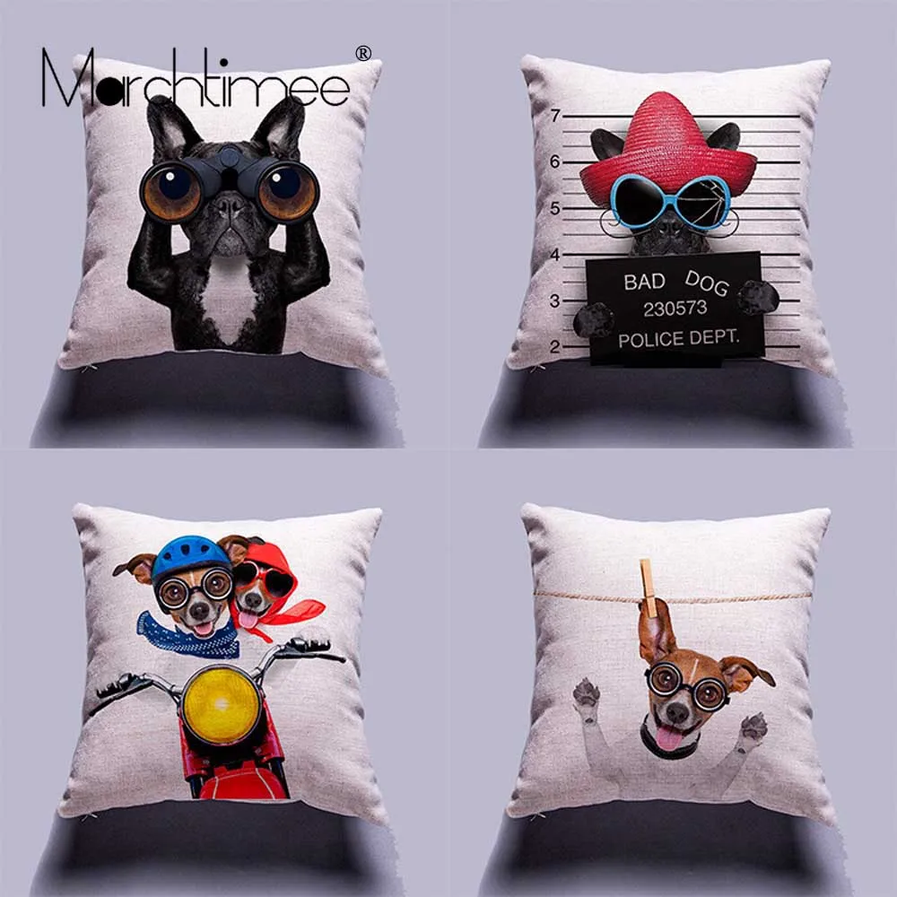 Чехол для подушки с изображением собаки из мультфильма Декор дома или автомобиля