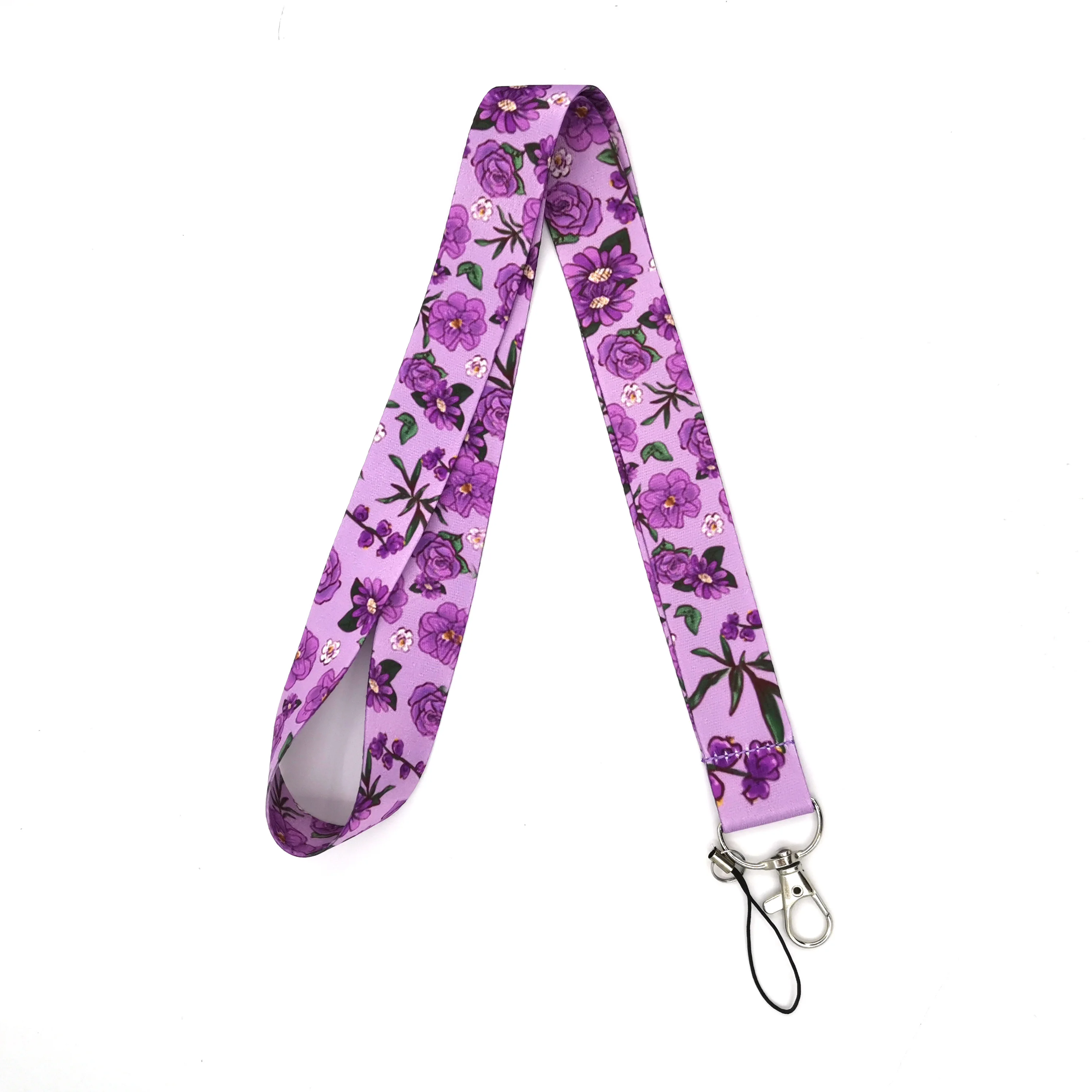 

12Pcs Purple Flower Neck Strap Keychain Lanyard For Keys USB Gym ID Card Badge Holder Keyring Mobile Phone Accessories Hang Rope