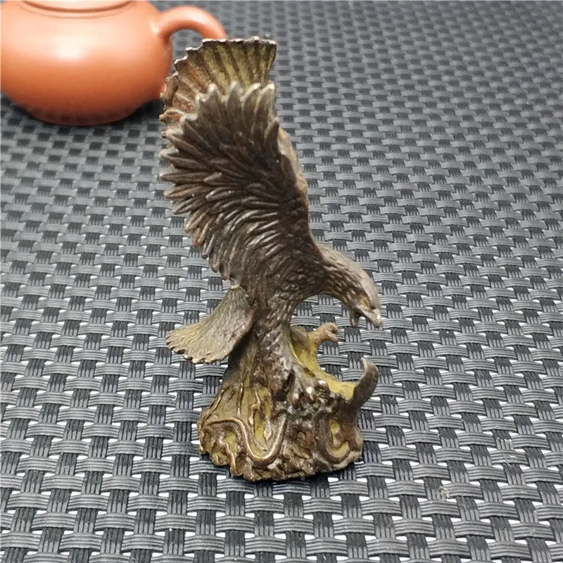 Чайная Статуя Орла из чистой меди украшение для дома бронзовая скульптура в