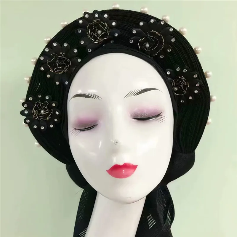 

black African Already Make Sego Headtie Ladies Party Or Wedding Auto Gele 1 PC/bag