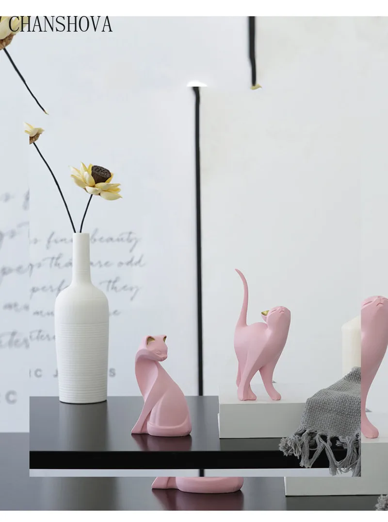 Скандинавская кошка из смолы настольное украшение с животными аксессуары для