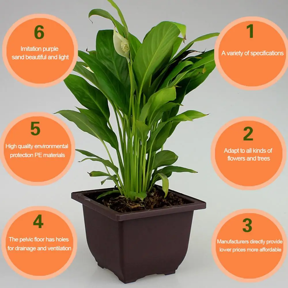 1 шт. кубический цветочный горшок балконные квадратные карликовые горшки