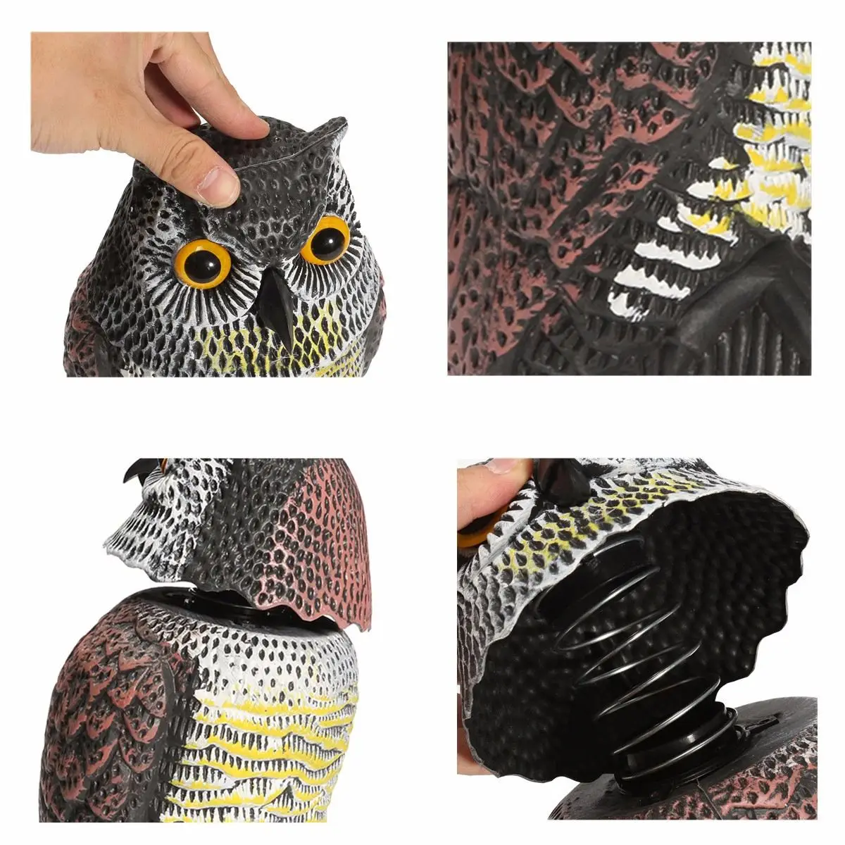 

Outdoor Hunting Large Realistic Owl Decoy Straight Head Pest Control Crow Fake Owl Decoys Garden Yards Scarer Scarecrow Pest