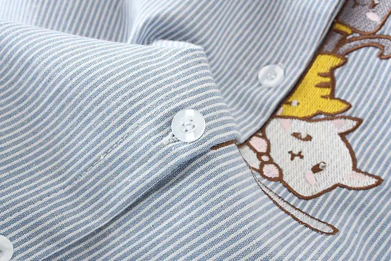 Блузка женская из хлопка и льна с длинным рукавом вышивкой|Блузки| |