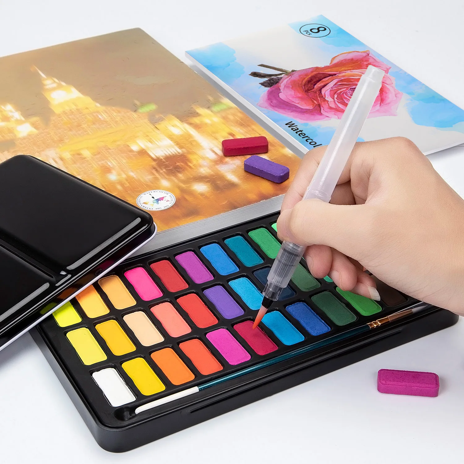 LE Color коробка акварельных красок color Paint Box разноцветная портативная мини-краска
