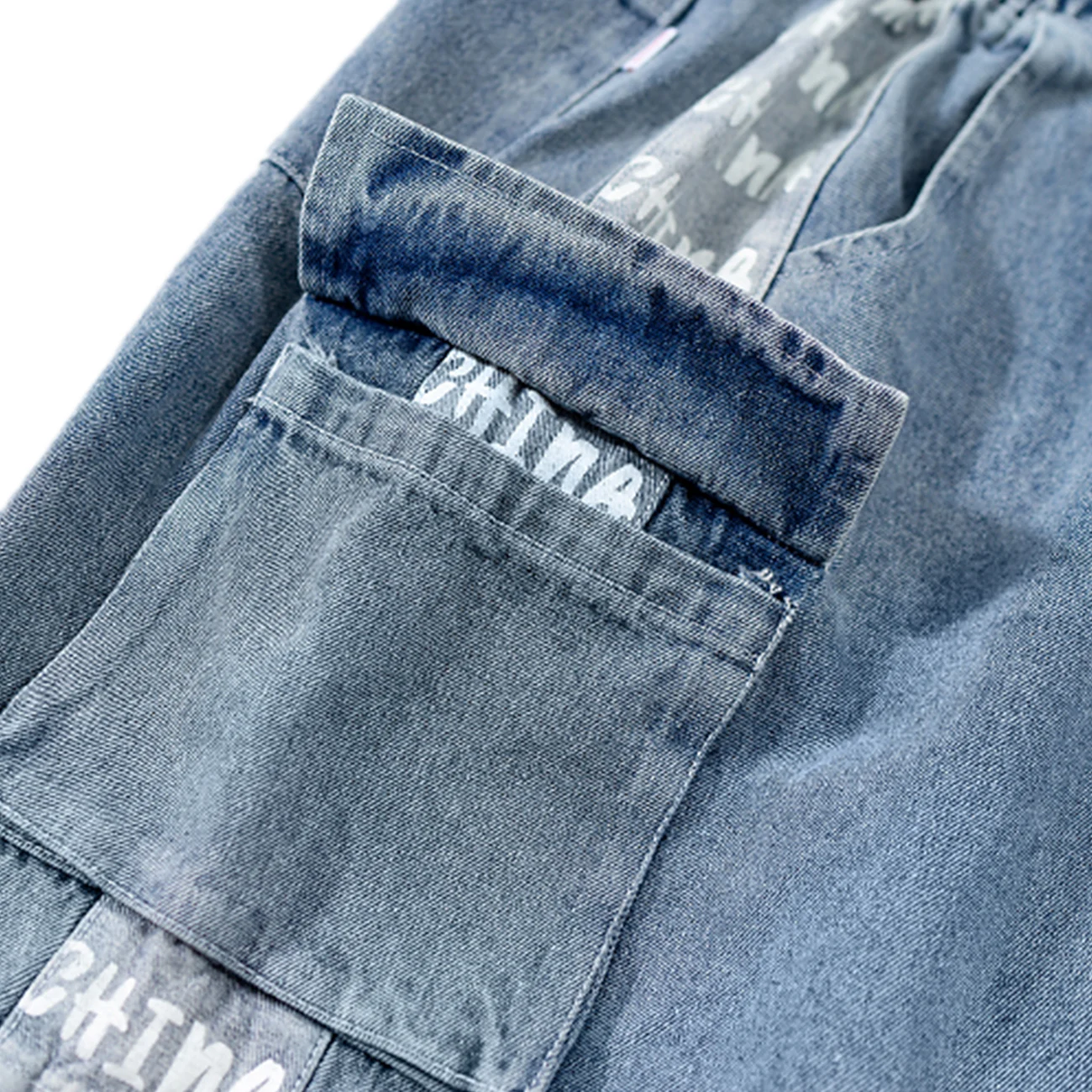 

Hip Hop Cargo Denim Shorts Color Block Patchwork Multi Pockets Short Jeans Streetwear Mens Harajuku Fashion Baggy Pants