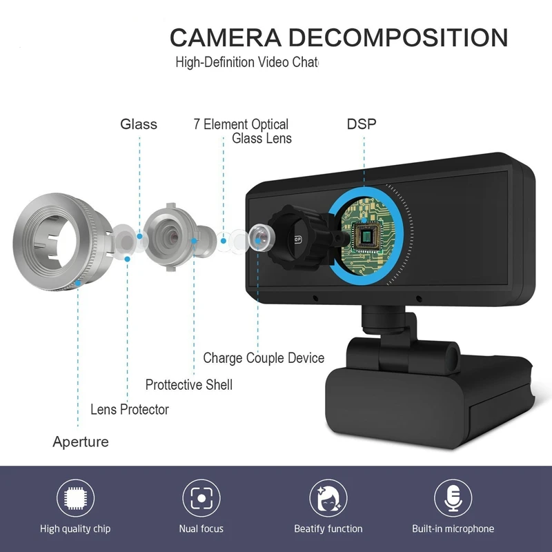 USB HD 1080P Веб камера Встроенный микрофон высокого класса видео вызов компьютера