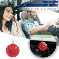 car rearview mirror pendants rhinestone ball fashion cool full drilling originality hanging ornament auto decoration