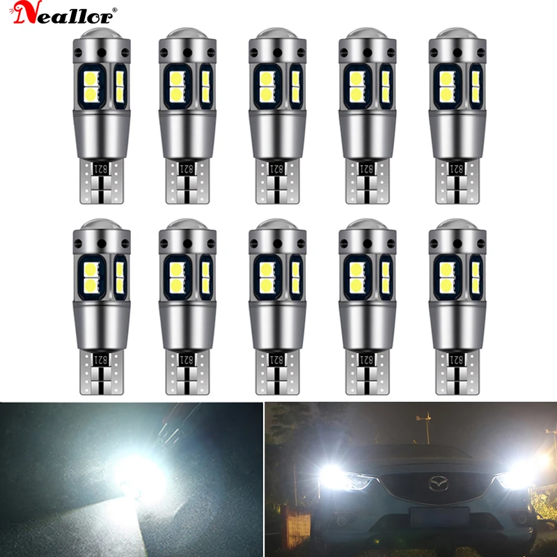 

10 шт. W5W T10 Светодиодный лампочки Canbus для системы автостоянки с защитой от позиции светильник s подкладке светильник для BMW VW Mercedes Audi A3 8P A4 6B BMW ...
