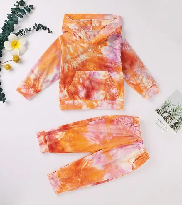 Комплект одежды для малышей из 2 предметов топ с капюшоном и длинными рукавами